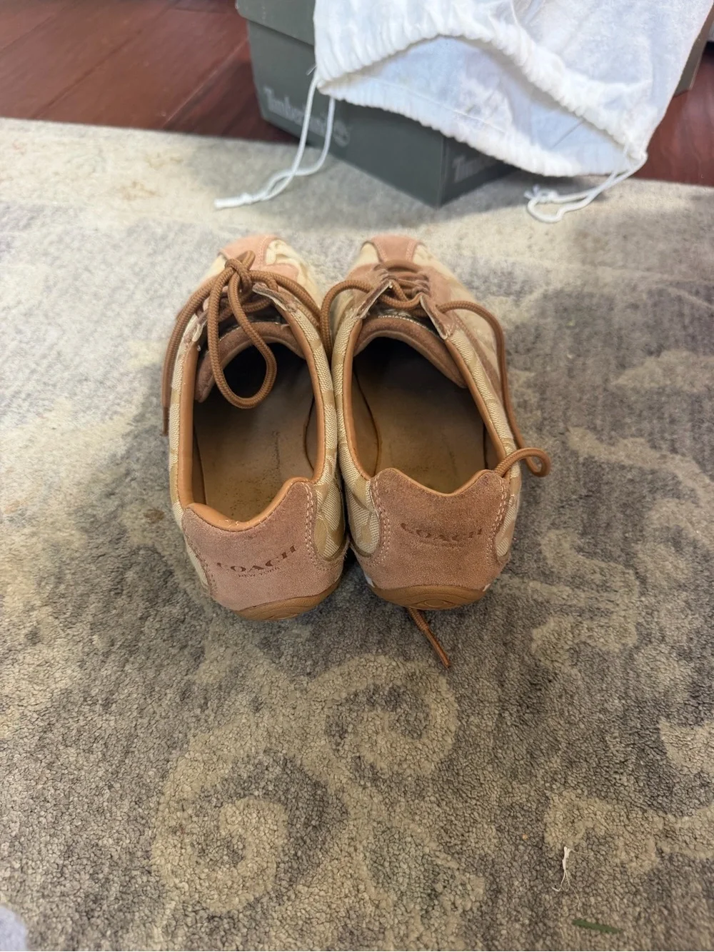 Coach Women’s Beige & Tan Signature Canvas Sneakers